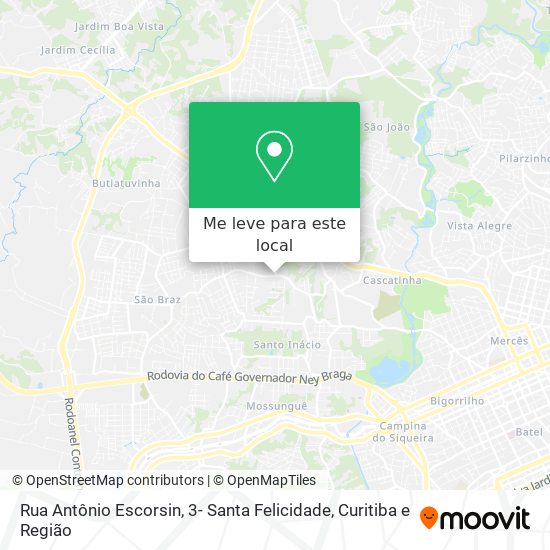 Rua Antônio Escorsin, 3- Santa Felicidade mapa