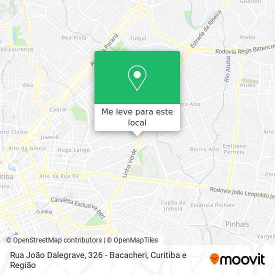 Rua João Dalegrave, 326 - Bacacheri mapa