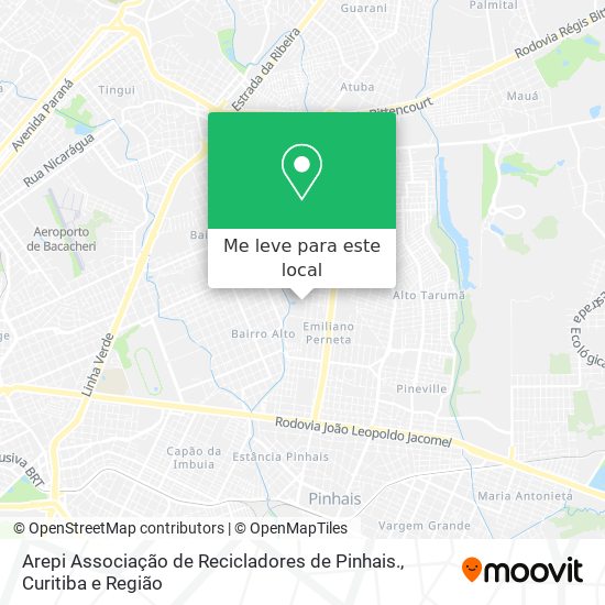 Arepi Associação de Recicladores de Pinhais. mapa