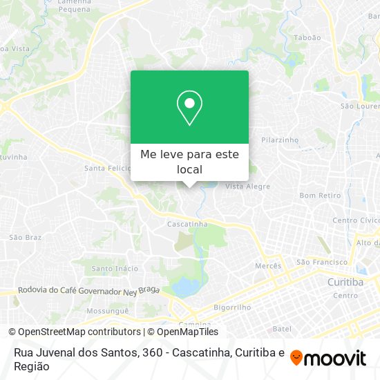 Rua Juvenal dos Santos, 360 - Cascatinha mapa