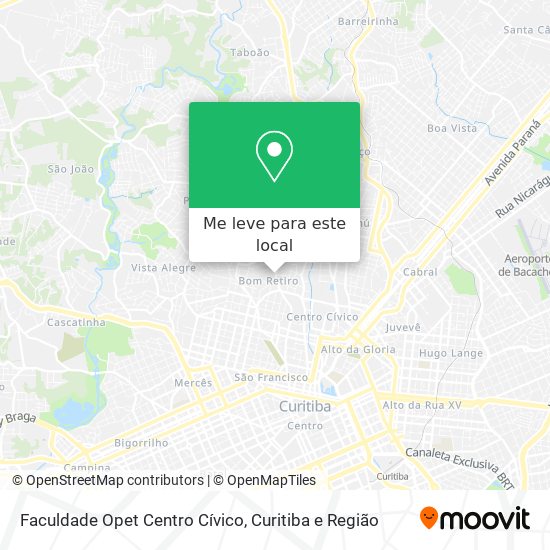 Faculdade Opet Centro Cívico mapa