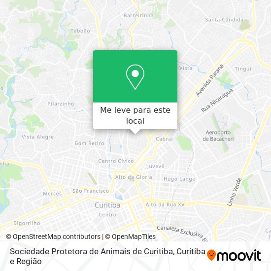 Sociedade Protetora de Animais de Curitiba mapa
