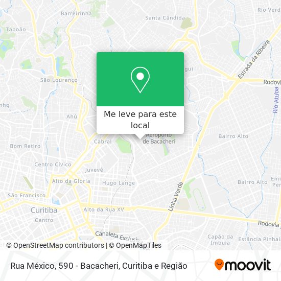 Rua México, 590 - Bacacheri mapa