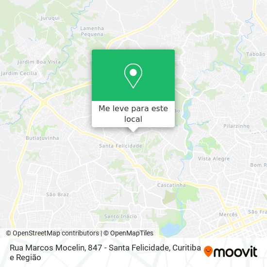 Rua Marcos Mocelin, 847 - Santa Felicidade mapa