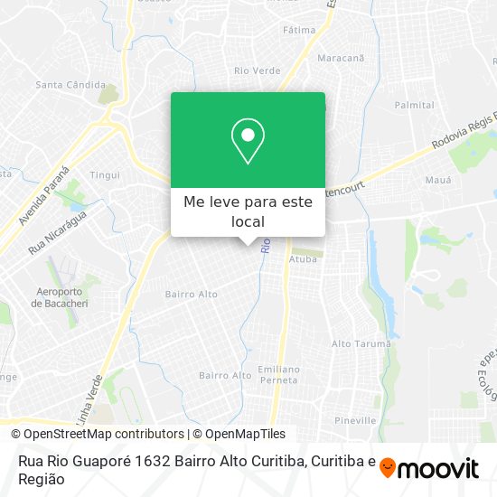 Rua Rio Guaporé 1632 Bairro Alto Curitiba mapa