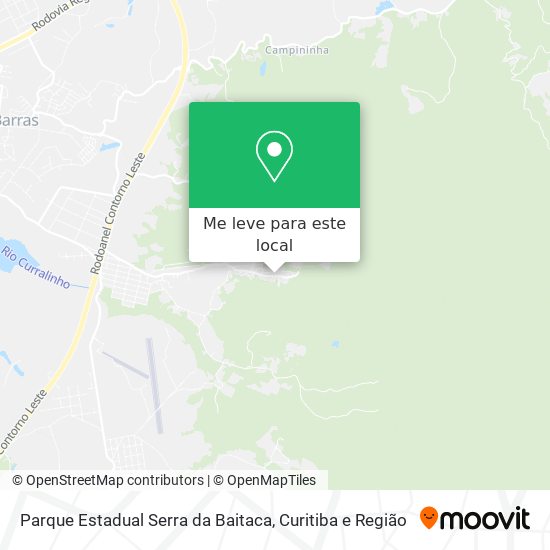 Parque Estadual Serra da Baitaca mapa