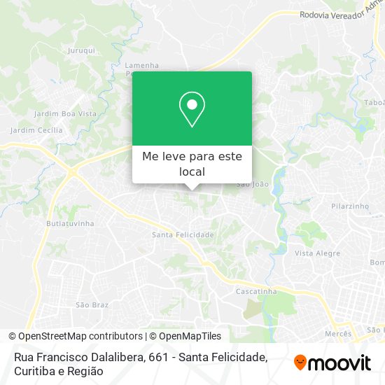 Rua Francisco Dalalibera, 661 - Santa Felicidade mapa