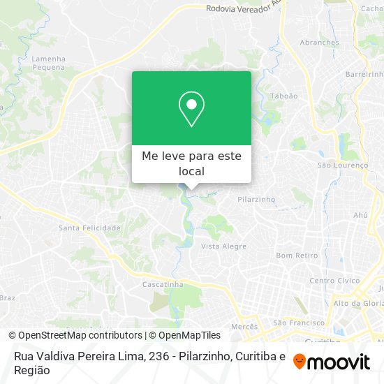 Rua Valdiva Pereira Lima, 236 - Pilarzinho mapa