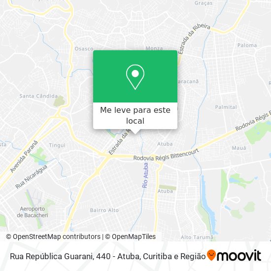Rua República Guarani, 440 - Atuba mapa