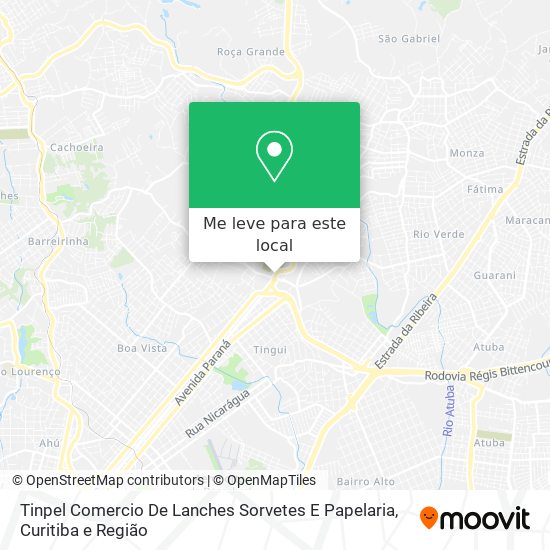 Tinpel Comercio De Lanches Sorvetes E Papelaria mapa