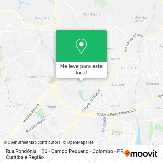 Rua Rondônia, 126 - Campo Pequeno - Colombo - PR mapa