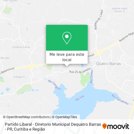 Partido Liberal - Diretorio Municipal Dequatro Barras - PR mapa