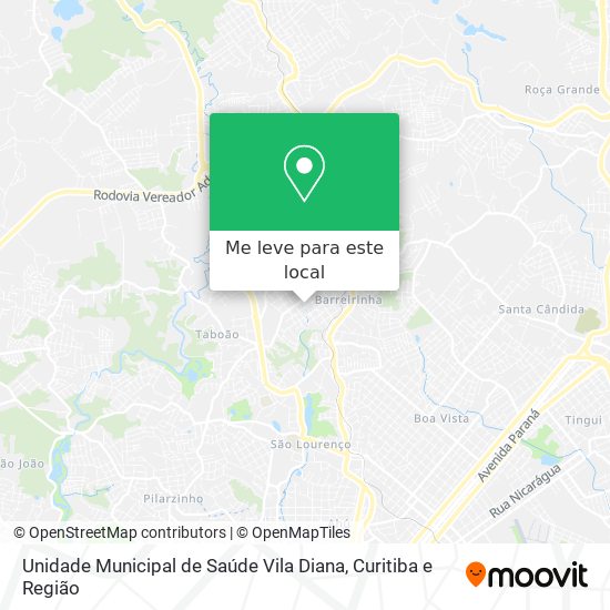 Unidade Municipal de Saúde Vila Diana mapa