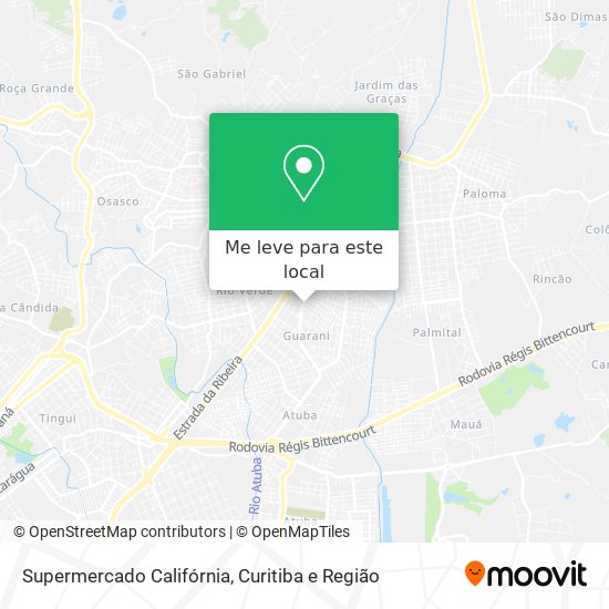 Supermercado Califórnia mapa