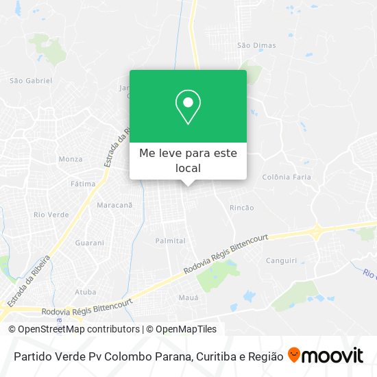 Partido Verde Pv Colombo Parana mapa