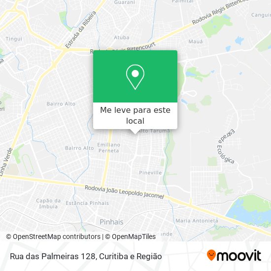 Rua das Palmeiras 128 mapa