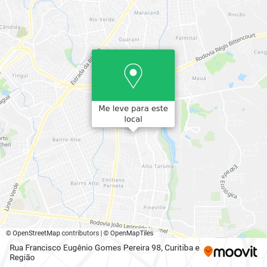 Rua Francisco Eugênio Gomes Pereira 98 mapa