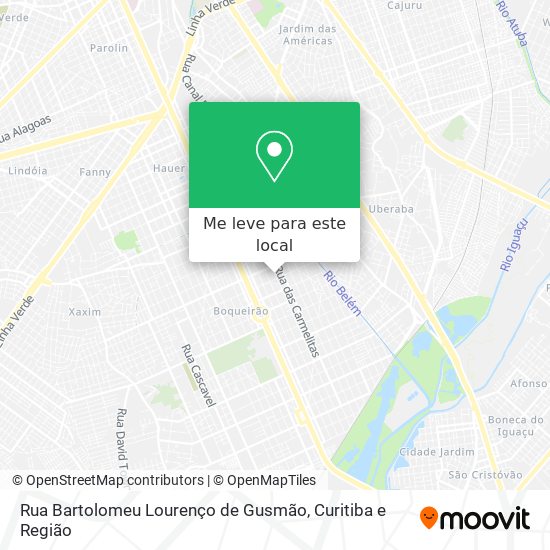 Rua Bartolomeu Lourenço de Gusmão mapa