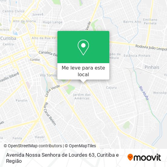 Avenida Nossa Senhora de Lourdes 63 mapa