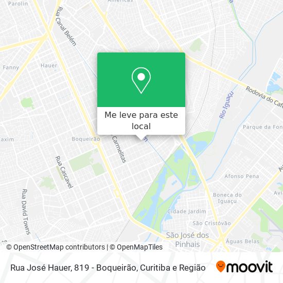 Rua José Hauer, 819 - Boqueirão mapa