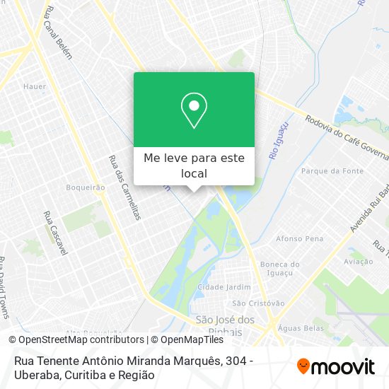 Rua Tenente Antônio Miranda Marquês, 304 - Uberaba mapa