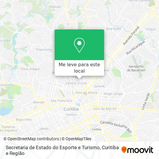 Secretaria de Estado do Esporte e Turismo mapa