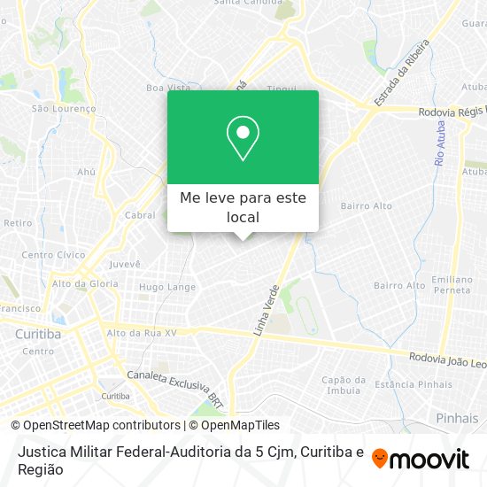 Justica Militar Federal-Auditoria da 5 Cjm mapa