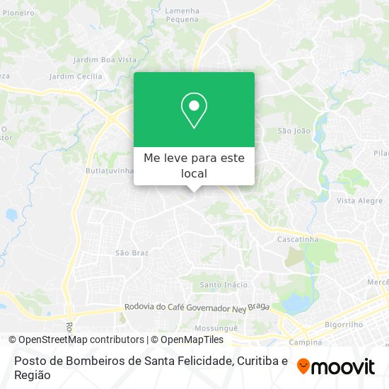 Posto de Bombeiros de Santa Felicidade mapa