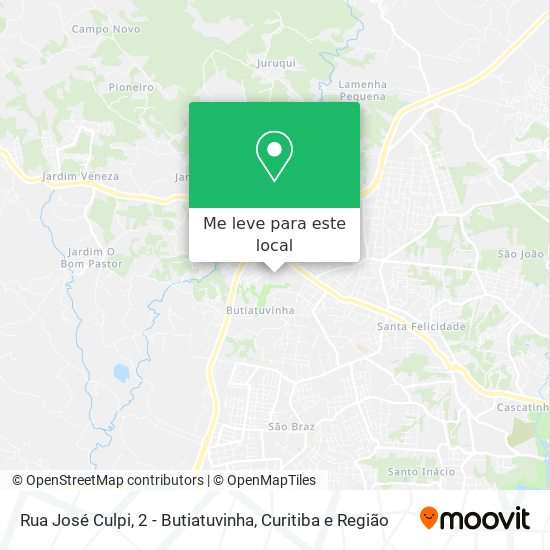 Rua José Culpi, 2 - Butiatuvinha mapa