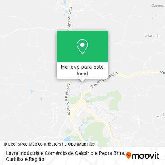Lavra Indústria e Comércio de Calcário e Pedra Brita mapa
