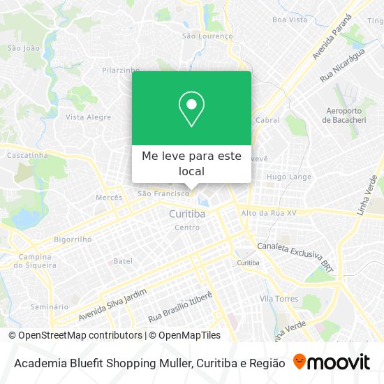 Academia Bluefit Shopping Muller mapa