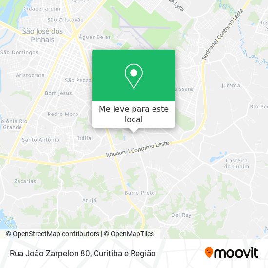 Rua João Zarpelon 80 mapa