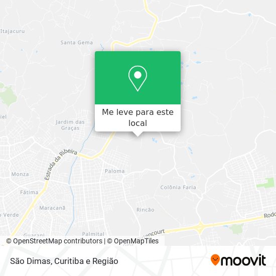 São Dimas mapa