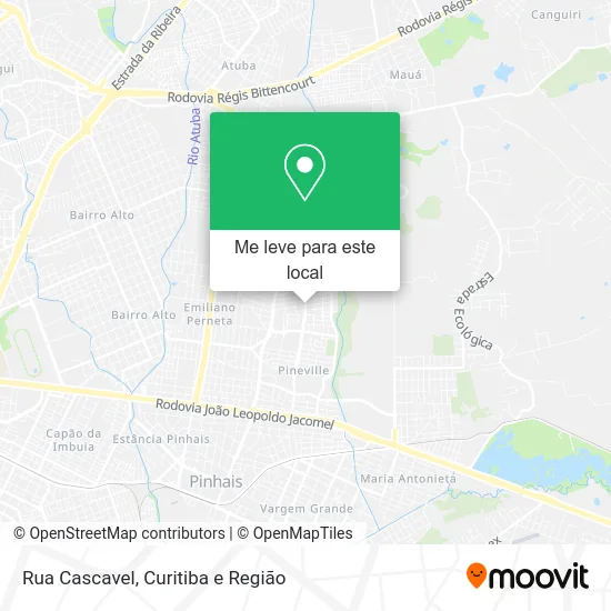 Rua Cascavel mapa