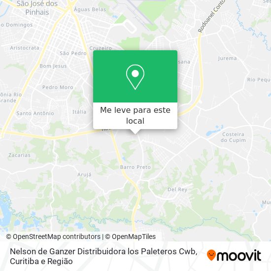 Nelson de Ganzer Distribuidora los Paleteros Cwb mapa