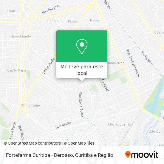 Fortefarma Curitiba - Derosso mapa