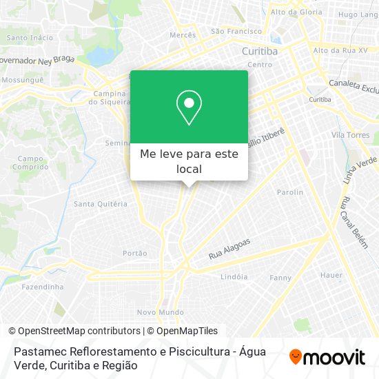 Pastamec Reflorestamento e Piscicultura - Água Verde mapa