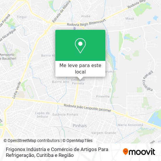 Frigonox Indústria e Comércio de Artigos Para Refrigeração mapa