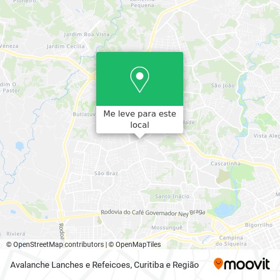 Avalanche Lanches e Refeicoes mapa