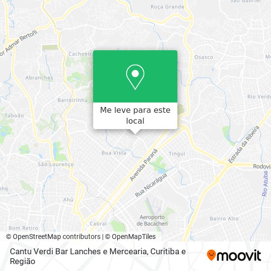 Cantu Verdi Bar Lanches e Mercearia mapa