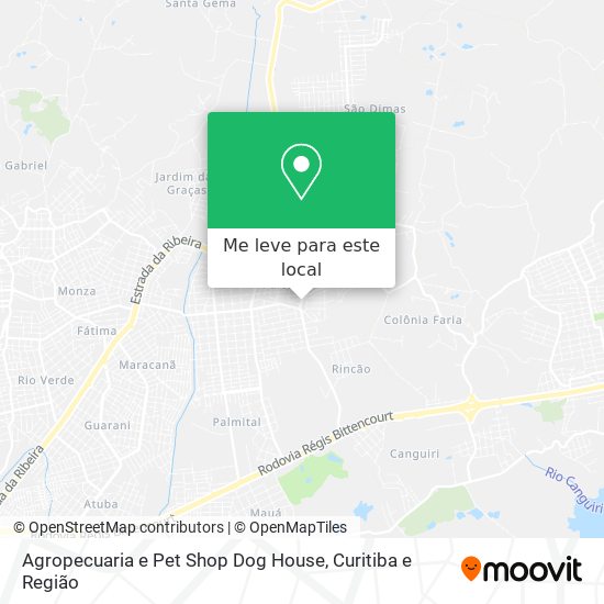 Agropecuaria e Pet Shop Dog House mapa