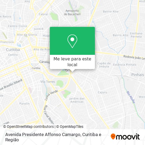 Avenida Presidente Affonso Camargo mapa