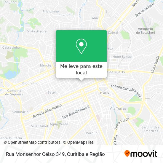 Rua Monsenhor Célso 349 mapa