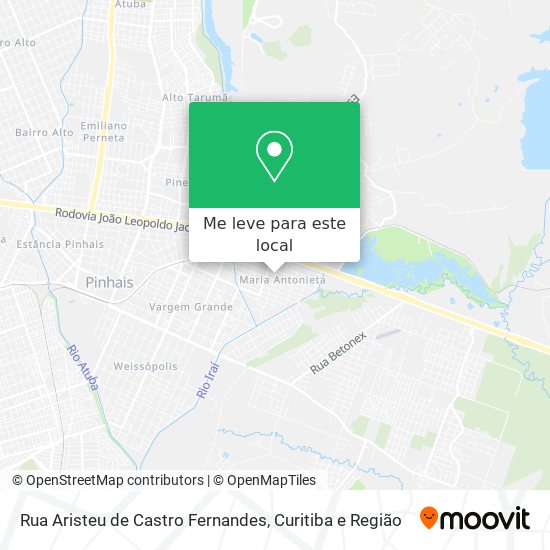 Rua Aristeu de Castro Fernandes mapa