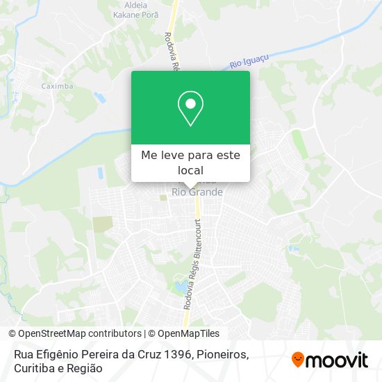 Rua Efigênio Pereira da Cruz 1396, Pioneiros mapa