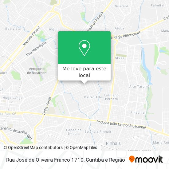 Rua José de Oliveira Franco 1710 mapa