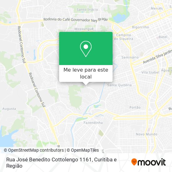 Rua José Benedito Cottolengo 1161 mapa