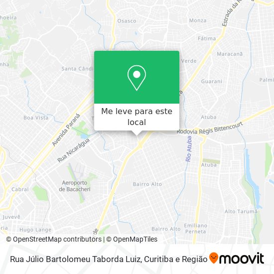 Rua Júlio Bartolomeu Taborda Luiz mapa