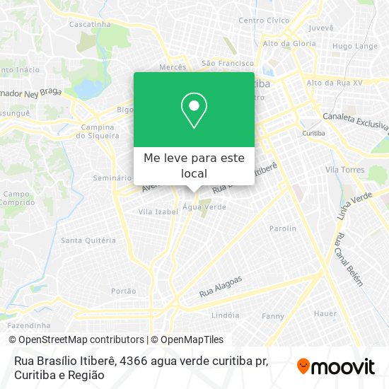 Rua Brasílio Itiberê, 4366 agua verde curitiba pr mapa