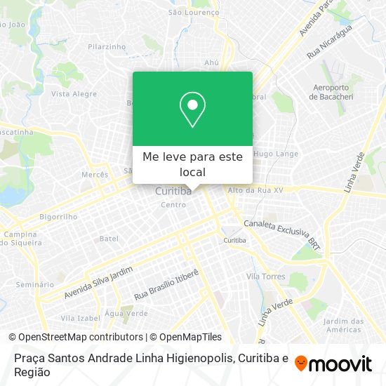 Praça Santos Andrade Linha Higienopolis mapa